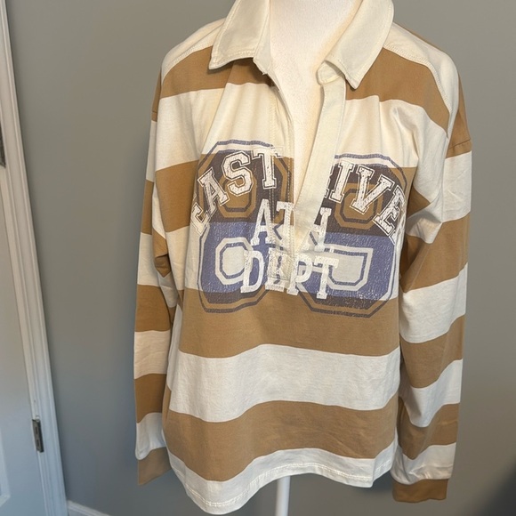 Pilcro Tops - Pilcro graphic rugby shirt new small